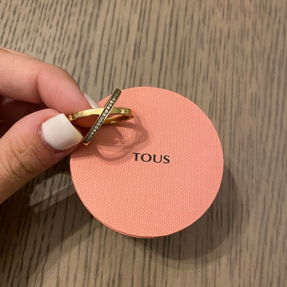 TOUS Nocturne crossed Ring in Silver Vermeil with Diamonds 2,2cm. - Picture 2 of 7